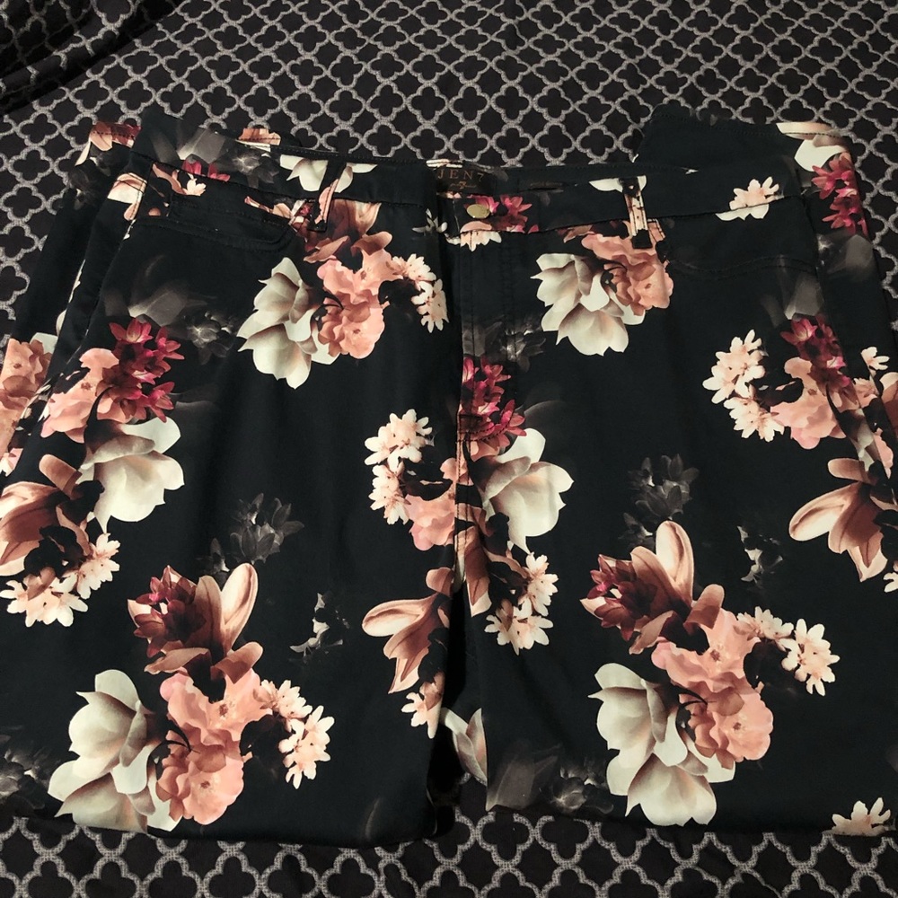 Jen7 Womens 7 All Mankind Printed Ankle Skinny Jeans Floral Black Pink Sz 20. - Picture 5 of 7